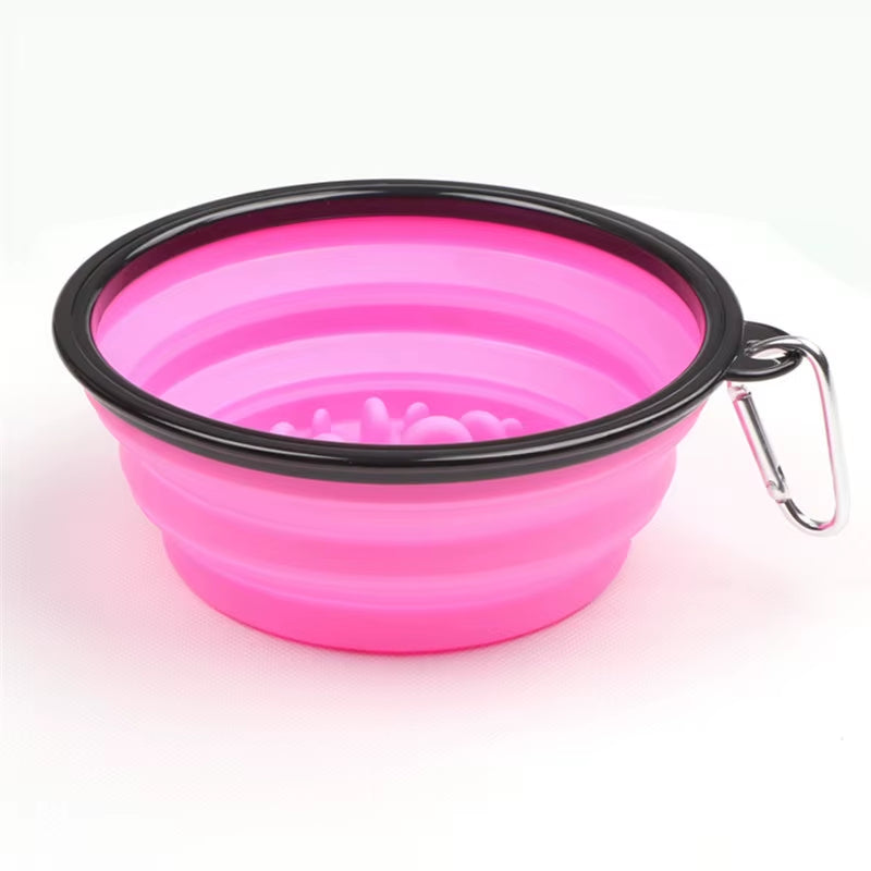350 1000Ml Travel Foldable Pet Dog Bowl for Small Large Dogs Slow Puppy Big Dog Food Bowls Portable Pet Feeder Comedero Perro