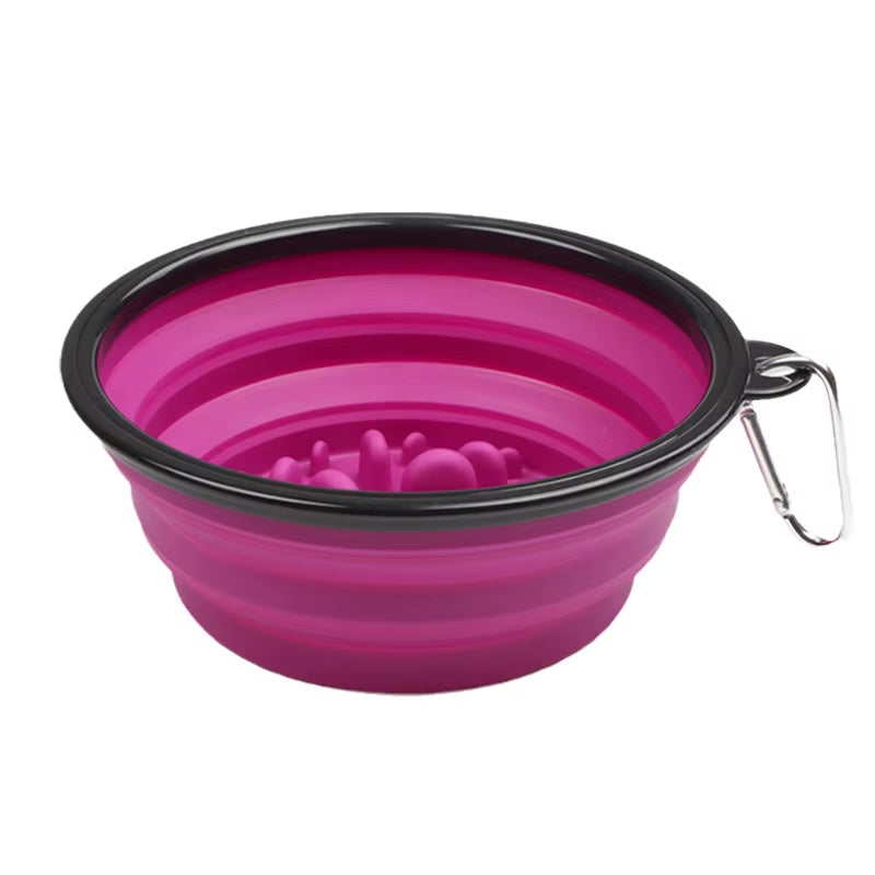 350 1000Ml Travel Foldable Pet Dog Bowl for Small Large Dogs Slow Puppy Big Dog Food Bowls Portable Pet Feeder Comedero Perro