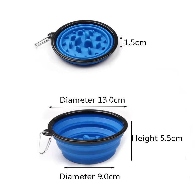 350 1000Ml Travel Foldable Pet Dog Bowl for Small Large Dogs Slow Puppy Big Dog Food Bowls Portable Pet Feeder Comedero Perro