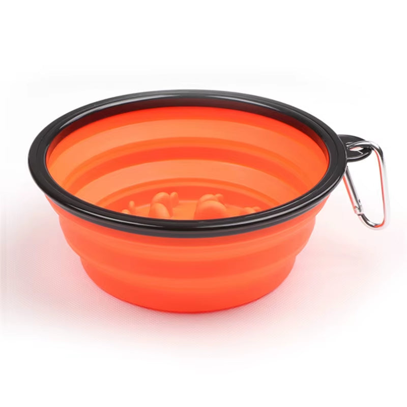 350 1000Ml Travel Foldable Pet Dog Bowl for Small Large Dogs Slow Puppy Big Dog Food Bowls Portable Pet Feeder Comedero Perro